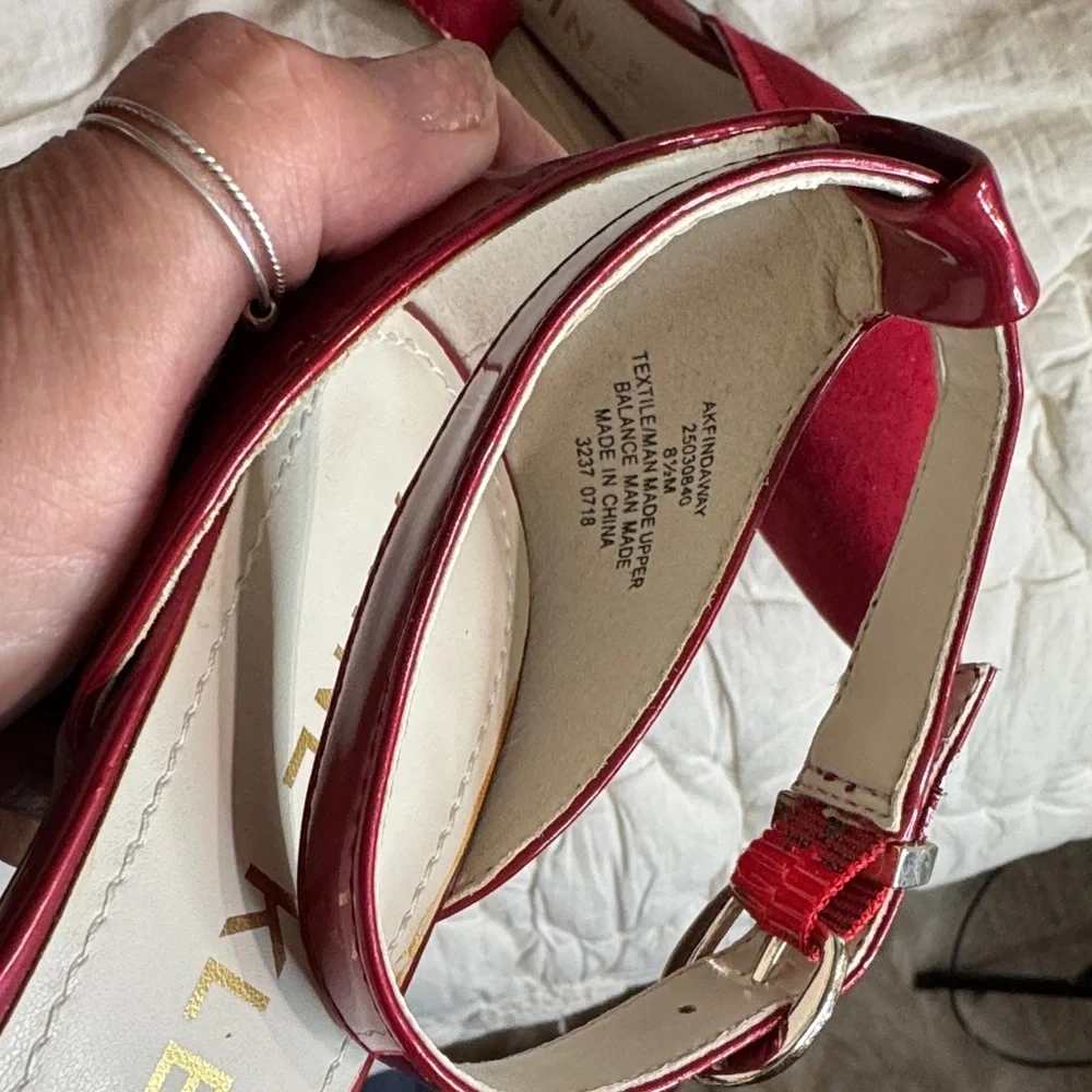 Anne Klein Red kitten Heeled Sandals - Picture 3 of 7
